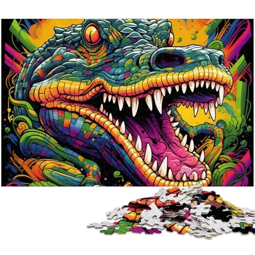 Bunte Nilkrokodile, 1000-teiliges Puzzle, Holzpuzzle für Erwachsene, für Teenager und Jugendliche, ideales Geburtstags, 50x75cm/19,68x29,52 Zoll Bunte Nilkrokodile, 1000-teiliges Puzzle, Holzpuzzle für Erwachsene, für Teenager und Jugendliche, ideales Geburtstags, 50x75cm/19,68x29,52 Zoll von MrChunlong