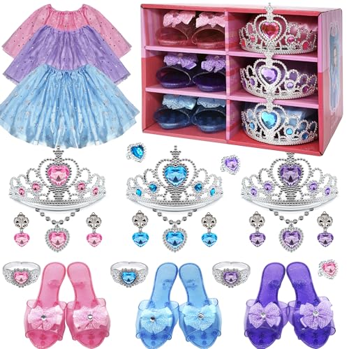 Kinderschminke Set Mädchen Prinzessin Schuhe - ELSA Schuhe Make-up Spielzeug Schmuck Set für Kinder, Kinder Kostüme Set Schminke Stöckelschuhe,Weihnachts Geburtstags Geschenke für Mädchen 3-6 Jahre von Mrabbitoo