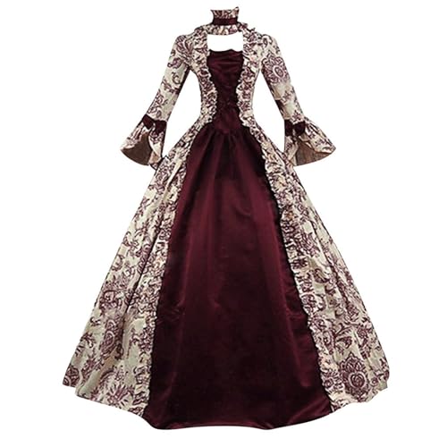 Mrat Damen Mittelalter Vintage Kleider Übergröße Renaissance Kleid Rokoko Barock Marie Antoinette Ballkleider Viktorianische Ballkleider Kostüme Viktorianische Party Ballkleid Halloween Verkauf 5XL, von Mrat