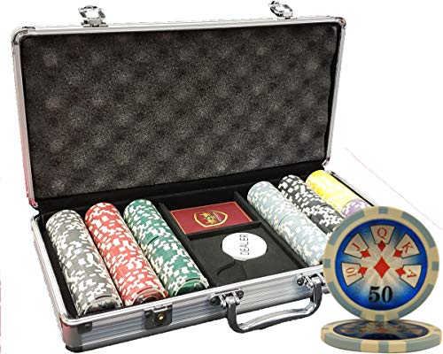 MRC High Roller Casino Pokerchips-Set mit Aluminiumkoffer, 300 Stück von Mrc Poker