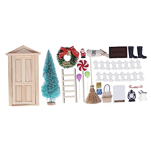 1:12 1:6 Weihnachtszauber-Miniatur-kleine Feen-Holztüren, Dekoratives Zubehör, Willkommen Im Puppenhaus, Mini-Eintrag für Feen, Magische Tür, Weihnachtsdekorationen, von Mrisata