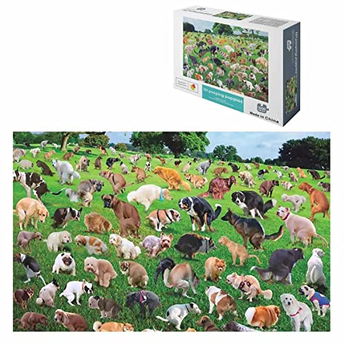 1000 Piece Puzzle,101 Pooping Puppies,Dogs Pooping Puzzle,Interesting Puzzles for Stress Relief,Funny Jigsaw for Children and Adults von Mrisata