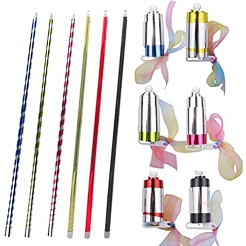 6PCS Magic Pocket Staff Zusammenklappbarer Spazierstock, Tragbarer Pocket Arts Staff Zaubertricks-Zubehör, Magic Pocket Staff Magierbühne, Einziehbare Zusammenklappbare Magie von Mrisata