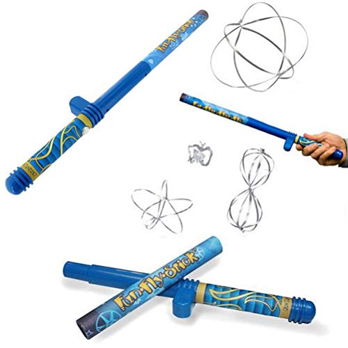 Fun Fly Stick Electric Static Zauberstab Science Kit, Bildungs Spielzeug Erstaunlicher Levitation Stab mit 10 Stück Fliegenden Formen, Unitech-Spielzeug Fun Fly Stick Magic Blue von Mrisata