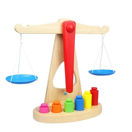 Holz-Balancierspielzeug Zum Erlernen Grundlegender Mathematik, Zählen, Lehrspiel, Waage, Entwicklungsorientiertes Montessori-Spielzeugset für, Kleinkinder, Mädchen ab 3 Jahren von Mrisata