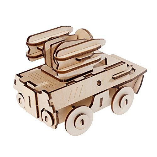 Holzpuzzle, 3D-Puzzle, Pädagogisch, für Kleinkinder, DIY, CreaPuzzle, Entwicklung der Gehirnintelligenz, Im Alter von 6–12 Jahren (036 Radarwagen) von Mrisata