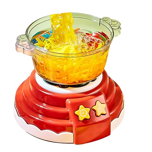 Hot Pot Machen Spielzeug Blase Sound Licht Kochen DIY Vorgeben Maschine Kleinkind Küche (Rot) von Mrisata