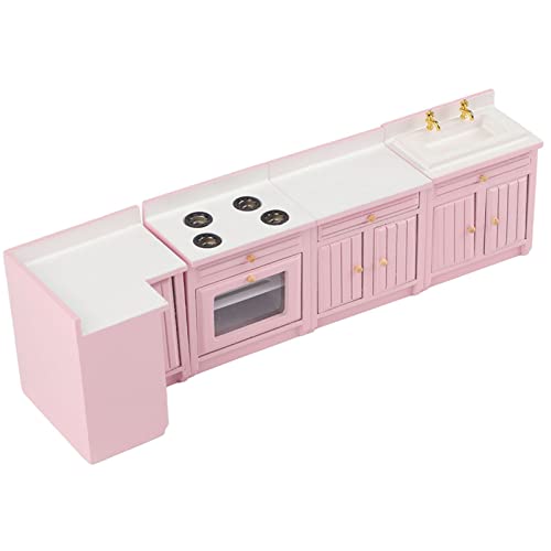 Miniatur-Puppenhaus-Zubehör, Küche, Kochplattform-Set, Möbel, Spielzeug, Rosa, 1:12 Puppen aus Holz von Mrisata