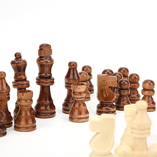 Mrisata 32 Stück Internationales Schach aus Holz, Ersatz-Schachfiguren, Denkspiel Freunde oder Familie, Schachfiguren aus Holz, Freizeitspielzeug, Denkspiel von Mrisata