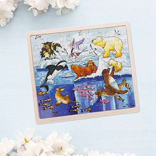 Mrisata 60 Stück Set Holz Cartoon Jigsaw Spielzeug Früh Pädagogisches Spielzeug Kind Kind Zoo Sea World Insekten Bauernhof Teich Apfelbaum Haus (Bauernhof) von Mrisata