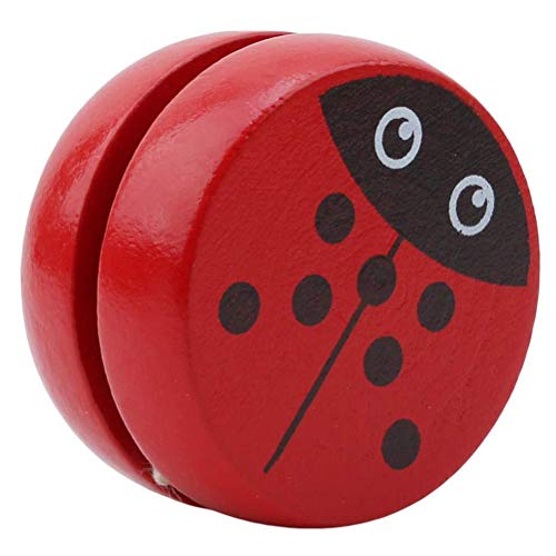 Mrisata Holz-Yo-Yo-Ball-Spielzeug, Marienkäfer-Yo-Yo-Ball-Spielzeug für Anfänger, Cartoon-Marienkäfer-Tier-Yo-Yo-Bälle, Kinder, Koordinationsentwicklungsspielzeug, Holz-Yoyo, (Rot) von Mrisata