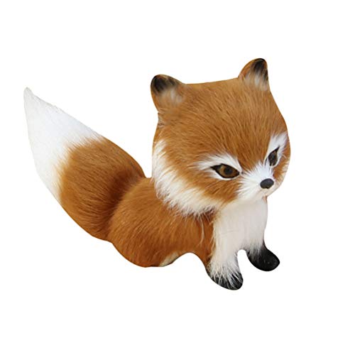 Mrisata Simulation Fuchs Spielzeug, Pelzfuchs Modell Gefüllter Fuchs Ornament Statische Actionfiguren Fuchs Hockender Schlafender Plüsch Minifuchs für Home Office Taschendekoration, (B) von Mrisata