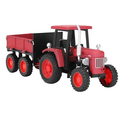 Mrisata Vintage Traktor Spielzeug 4 Rad Modell Ornament Tägliche Unterhaltung Schreibtisch Dekoration Anhänger Auto (Rot) von Mrisata