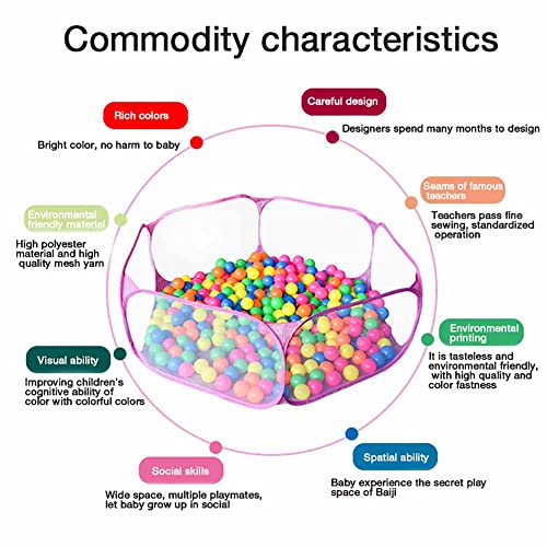 Tragbares Rosa Ozean-Ball-Pool-Zelt für, Kleinkinder, Baby-Spielhaus für Drinnen und Draußen, Spielzeug von Mrisata