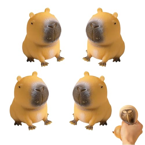 Mrltau 4 Pcs Antistress Spielzeug Capybara Squishy, Capibara Squeeze Toy, Antistressball Erwachsene, Antistressball Kinder, Capybara Sachen Capybara Kuscheltier Capybara Schlüsselanhänger von Mrltau