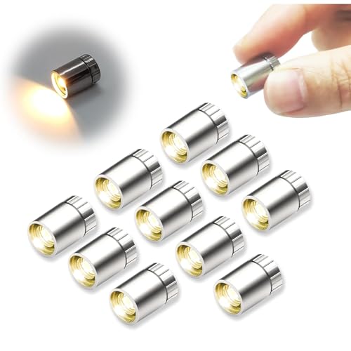 10 pcs Mini LED Licht, Micro LED Licht, LED Licht Mini mit Batterie, Mini LED Licht zum Kleben, Geeignet zum Dekorieren von Puppenhäusern, DIY-Kunsthandwerk (Warmweißes Licht) von Mstnoixgc