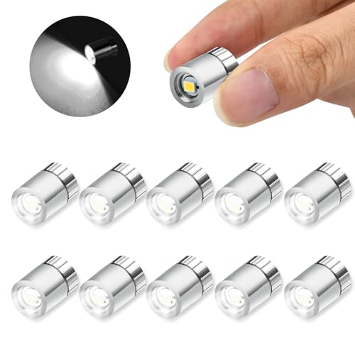 10 pcs Mini LED Licht, Micro LED Licht, LED Licht Mini mit Batterie, Mini LED Licht zum Kleben, Geeignet zum Dekorieren von Puppenhäusern, DIY-Kunsthandwerk (Weißes Licht) von Mstnoixgc