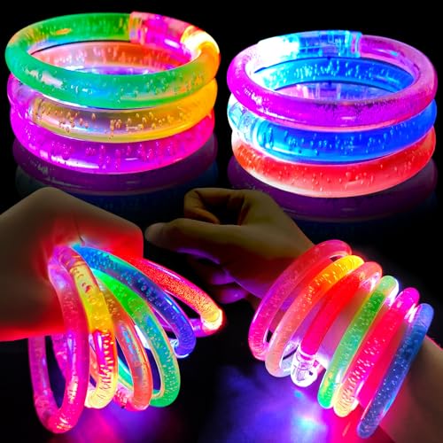 Mstnoixgc 6 Stück LED Leuchtarmbänder, Blinkende Armbänder, LED Armband, Leuchtarmbänder, Party Zubehör, Perfekt für Konzerte, Geburtstagsfeiern, Halloween, Weihnachten von Mstnoixgc