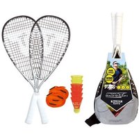 MTS 490117 - Speed-Badminton Set SPEED 7700 im Slingbag, 2 Graphit-Rackets, 6 Bälle, black/silver von Mts Sportartikel