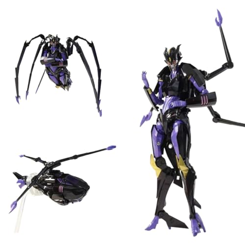 MuMOQX Blackarachnid-Transformer-Spielzeug, Anime-Actionfiguren, 3 Modi: Roboter-, Flugzeug- Und Spinnenmodelle, KO-Version von MuMOQX