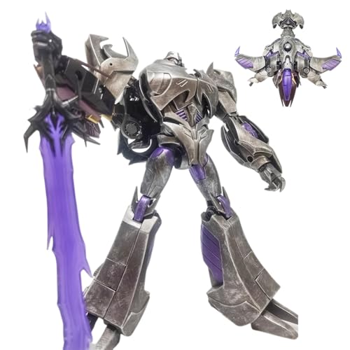 MuMOQX Megatron Transformer Spielzeug, Anime-Actionfiguren, 2 Modelle – Roboter Und Flugzeug, Kampfschaden, 7.9 Zoll, KO-Version von MuMOQX