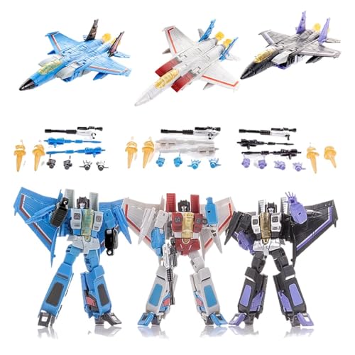 Starscream, Thundercracker, Skywarp, Transformer-Spielzeug, Anime-Actionfiguren FG01-03, 4,72 Zoll Kleines Modell, KO-Version von MuMOQX