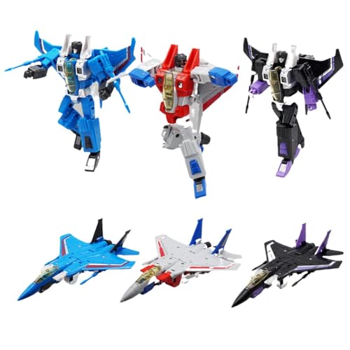 Starscream, Thundercracker, Skywarp, Transformer-Spielzeug, Anime-Actionfiguren MFT31-33, 4,72 Zoll Kleines Modell, KO-Version von MuMOQX