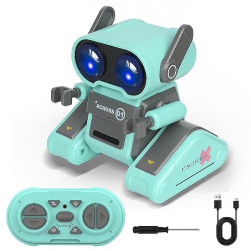 Mucek Roboter Kinder, Roboter Spielzeug mit LED-Augen, Wiederaufladbar ferngesteuerte Roboter mit Musik und Tanzbewegungen, RC-Spielzeug für ab 3 4 5 6 7 8 Jahre Jungen und Mädchen Geschenk von Mucek