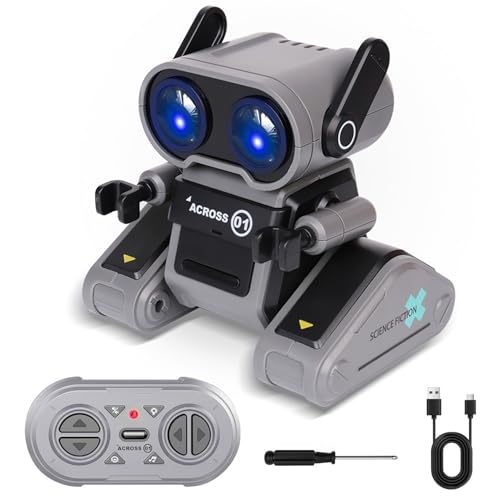 Mucek Roboter Kinder, Roboter Spielzeug mit LED-Augen, Wiederaufladbar ferngesteuerte Roboter mit Musik und Tanzbewegungen, RC-Spielzeug für ab 3 4 5 6 7 8 Jahre Jungen und Mädchen Geschenk von Mucek