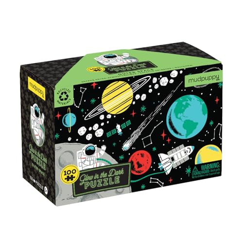 Bertoy 354573 Glow in Dark, Puzzle, Weltraum, 100 Teile, 9780735345737 von MudPuppy