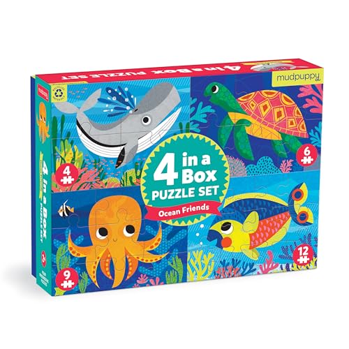 Ocean Friends 4-in-a-Box Puzzle Set von MudPuppy