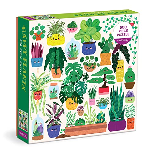 Mudpuppy 9780735376762 Happy Plants 500 Piece Family Puzzle 500-teiliges Familienpuzzle, Mehrfarbig, One Size von MudPuppy