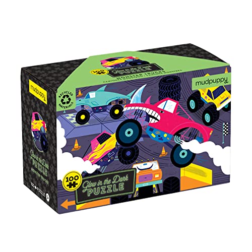 Monster Trucks 100 Piece Glow in The Dark Puzzle von MudPuppy