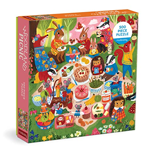 Mudpuppy 9780735376298 Woodland Picnic 500 Piece Family Puzzle Tiere 500-teiliges Familienpuzzle von MudPuppy