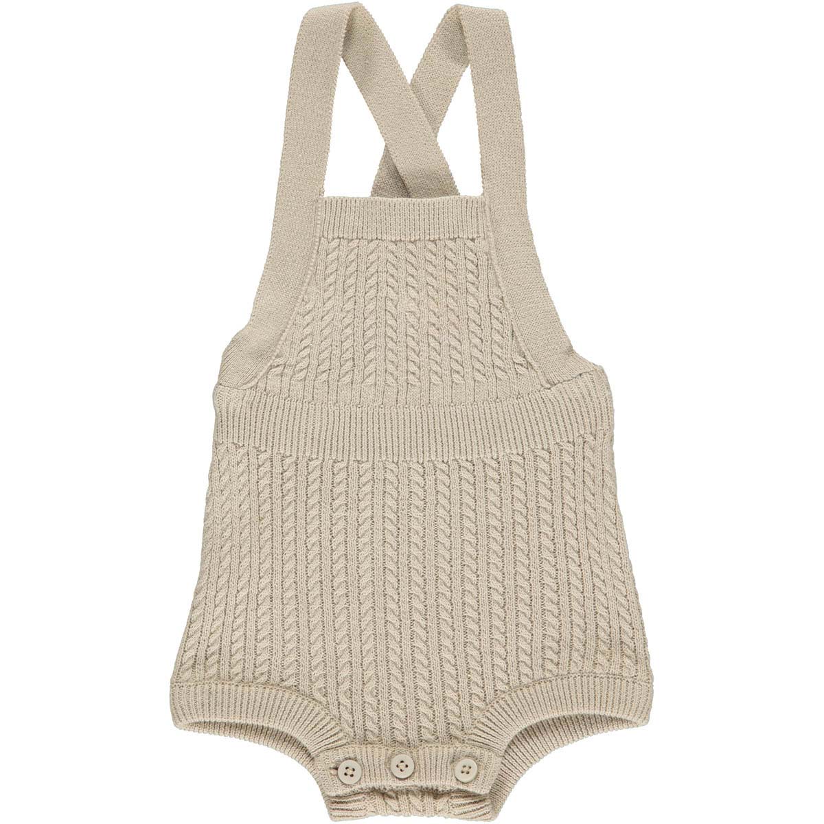 Müsli by green Cotton - Baby Strick-Latzhose kurz sand 62 von Müsli by green Cotton