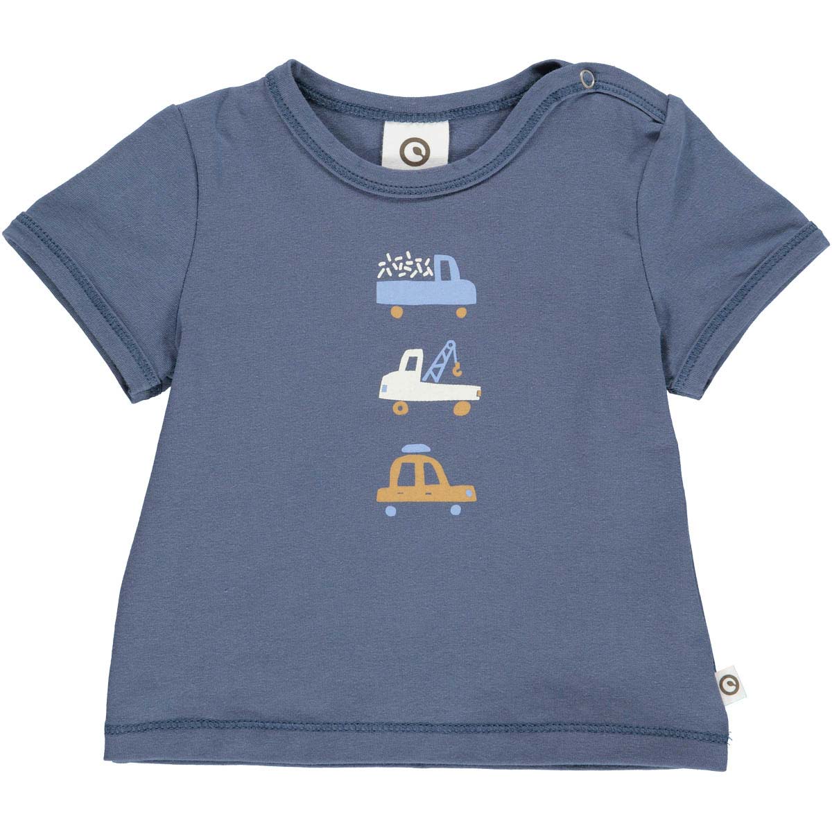 Müsli by green Cotton - Baby T-Shirt "Fahrzeuge" denimblau 68 von Müsli by green Cotton