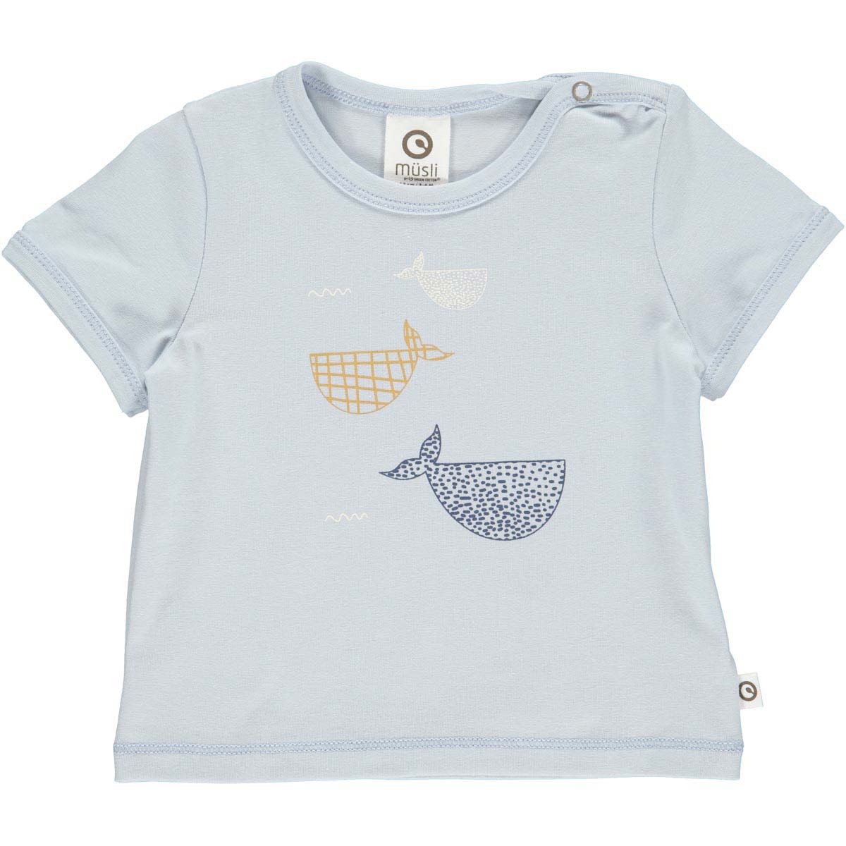 Müsli by green Cotton - Baby T-Shirt "Wale" hellblau 86 von Müsli by green Cotton