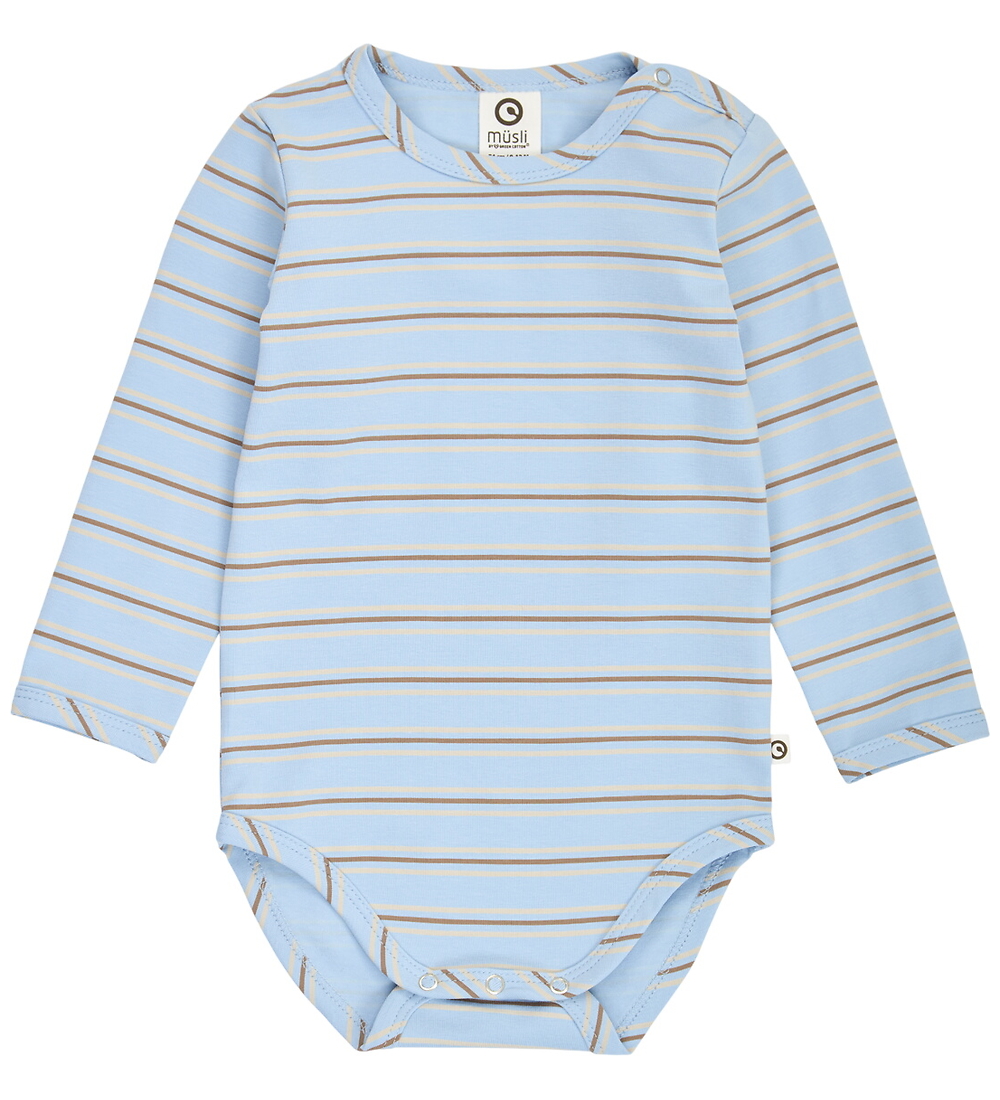 Müsli Body l/ä - Bilderbuch Stripe - Soft Blue/Walnuss/Oak - Müsli - 68 - Body L/Ä Müsli Body l/ä - Bilderbuch Stripe - Soft Blue/Walnuss/Oak - Müsli - 68 - Body L/Ä von Müsli