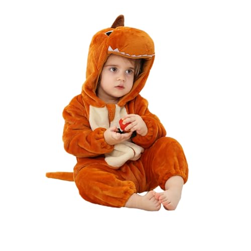 Mugoebu Halloween Baby Tiger Kostüm Set für Kinder, Kleinkind Tier und Cartoon Figuren Mottoparty Drachenkostüm (Khaki, 0-6 Months) von Mugoebu