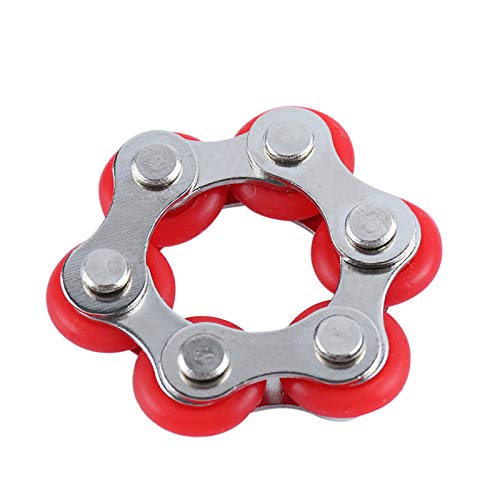 Muium(TM) 2PCS Flippy Kette Zappeln Spielzeug Unendlicher Flip Chain Entlastet Stress Reducer, Fahrrad Kette Zappeln Sie Stress Reduzierer für Erwachsene und Kinder (Rot) von Muium(TM)