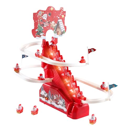 Muium(TM) Weihnachtsmann-Rutschen-Spielzeugset, Rennspiel-Spielzeug, elektrischer Weihnachtsmann, elektrisches Kinderspielzeug, Treppensteigen, 6 Weihnachtsmann (1) von Muium(TM)