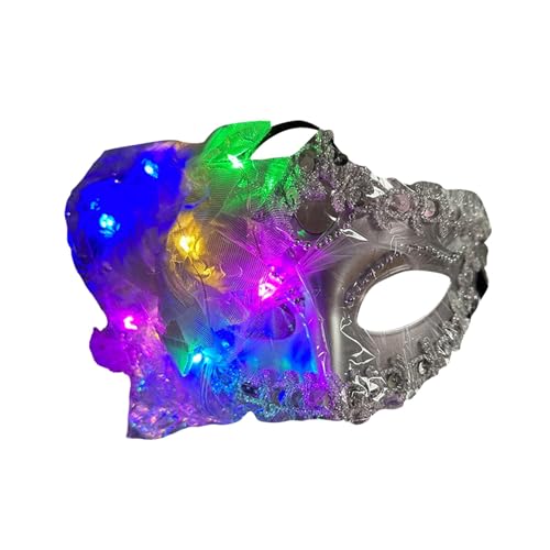 Venezianische Masken Damen, Wunderschöne Elegante Karnevalmaske Leuchten, Schillernde Maske für Abschlussball Karneval Kostüm Zubehör Maskerade Party ,Best Geschenk für Karneval Mottoparty Cosplay (5) von Muium(TM)