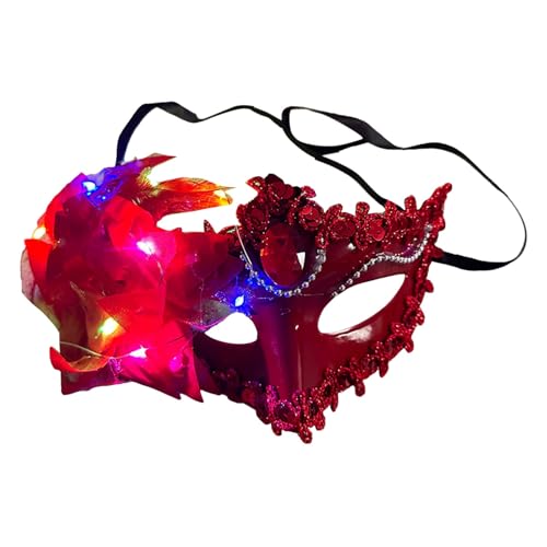 Venezianische Masken Damen, Wunderschöne Elegante Karnevalmaske Leuchten, Schillernde Maske für Abschlussball Karneval Kostüm Zubehör Maskerade Party ,Best Geschenk für Karneval Mottoparty Cosplay (4) von Muium(TM)