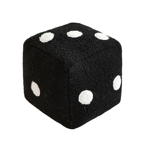 Muium(TM) Würfel Kissen 20 * 20 cm niedliches Plüschwürfel Spielzeug mit Schleife Samt bequem gefüllt Big Dice Throwable Creative Fun Dice Dekor für Home Schlafzimmer Sofa Café Dekoration (1) von Muium(TM)