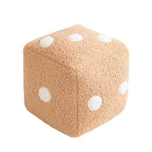 Würfel Kissen 20 * 20 cm niedliches Plüschwürfel Spielzeug mit Schleife Samt bequem gefüllt Big Dice Throwable Creative Fun Dice Dekor für Home Schlafzimmer Sofa Café Dekoration (2) von Muium(TM)