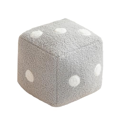 Muium(TM) Würfel Kissen 20 * 20 cm niedliches Plüschwürfel Spielzeug mit Schleife Samt bequem gefüllt Big Dice Throwable Creative Fun Dice Dekor für Home Schlafzimmer Sofa Café Dekoration (3) von Muium(TM)