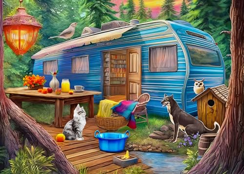 Puzzle 1000 Teile – Puzzle für Erwachsene und Kinder ab 14 Jahren – Wald-Wohnwagen-Camping Puzzle 1000 Teile – Puzzle für Erwachsene und Kinder ab 14 Jahren – Wald-Wohnwagen-Camping von Mulic