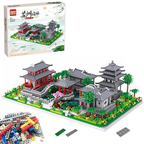 Chinesische Architecture Suzhou Garden Mini Bausteine Bausatz 3930 Teile, Modular Bausteine Haus Modellbausatz, klemmbausteine Geschenk für Erwachsene Jungen Mädchen Kinder, Nicht Kompatibel mit Lego von Muligheter