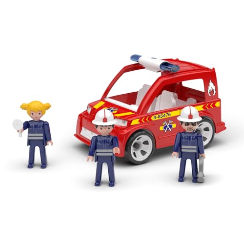 MultiGO Trio Feuerwehr - Sandkasten Spielzeug für Kinder ab 3 Jahre - Figuren mit einem Feuerwehrauto - Sandspielzeug für Outdoor Spiele - Auto für den Garten von MultiGO