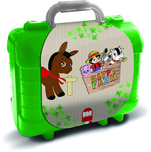 Multiprint Tashe Travel Set Happy Farm, Made in Italy, Malbucher, mit Puzzles und Buntstifte, Stempelset Kinder, in Holz und Naturkautschuk, Ungiftige Waschbare Tinte, Geschenkidee, Art.42924 von Multiprint